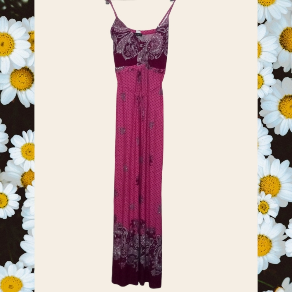 Venus hot pink maxi dress thin strap size M